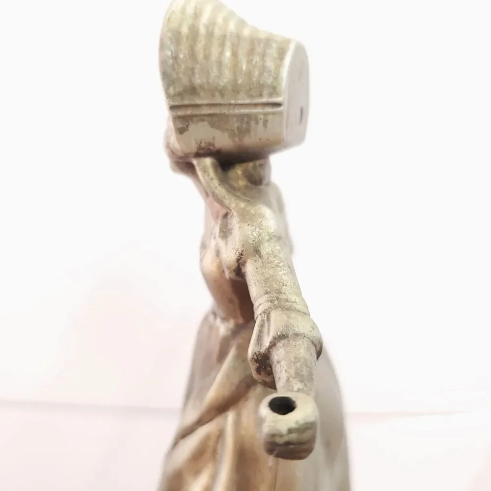 Vintage Hans Christian Andersen Little Match Girl Pewter Candle Holder Snuffer